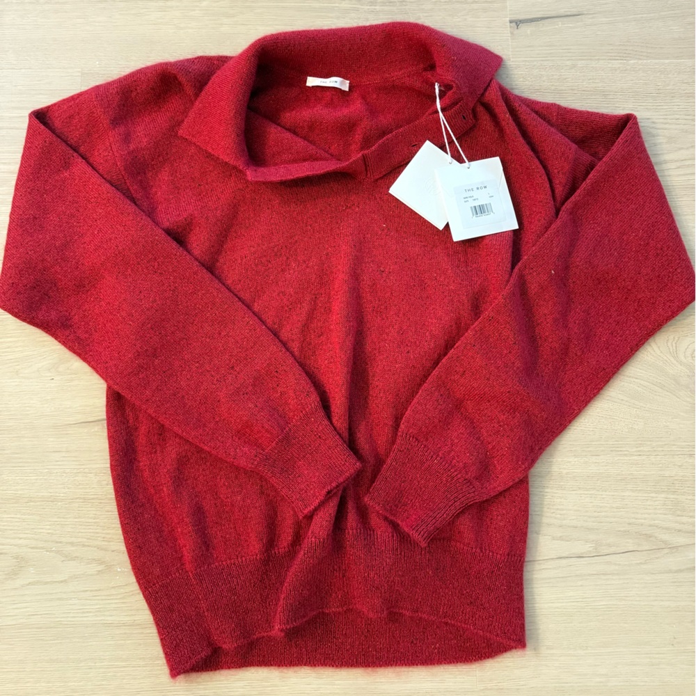 The Row Candy Red Polo Sweater
